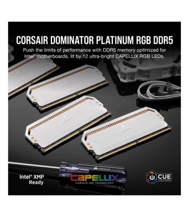 رم کورسیر Dominator Platinum RGB White 32GB DUAL 5600MHz CL36 DDR5