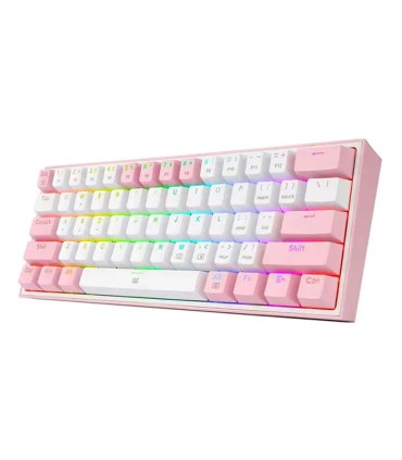 کیبورد مکانیکال گیمینگ ردراگون K617 FIZZ RGB White/Pink